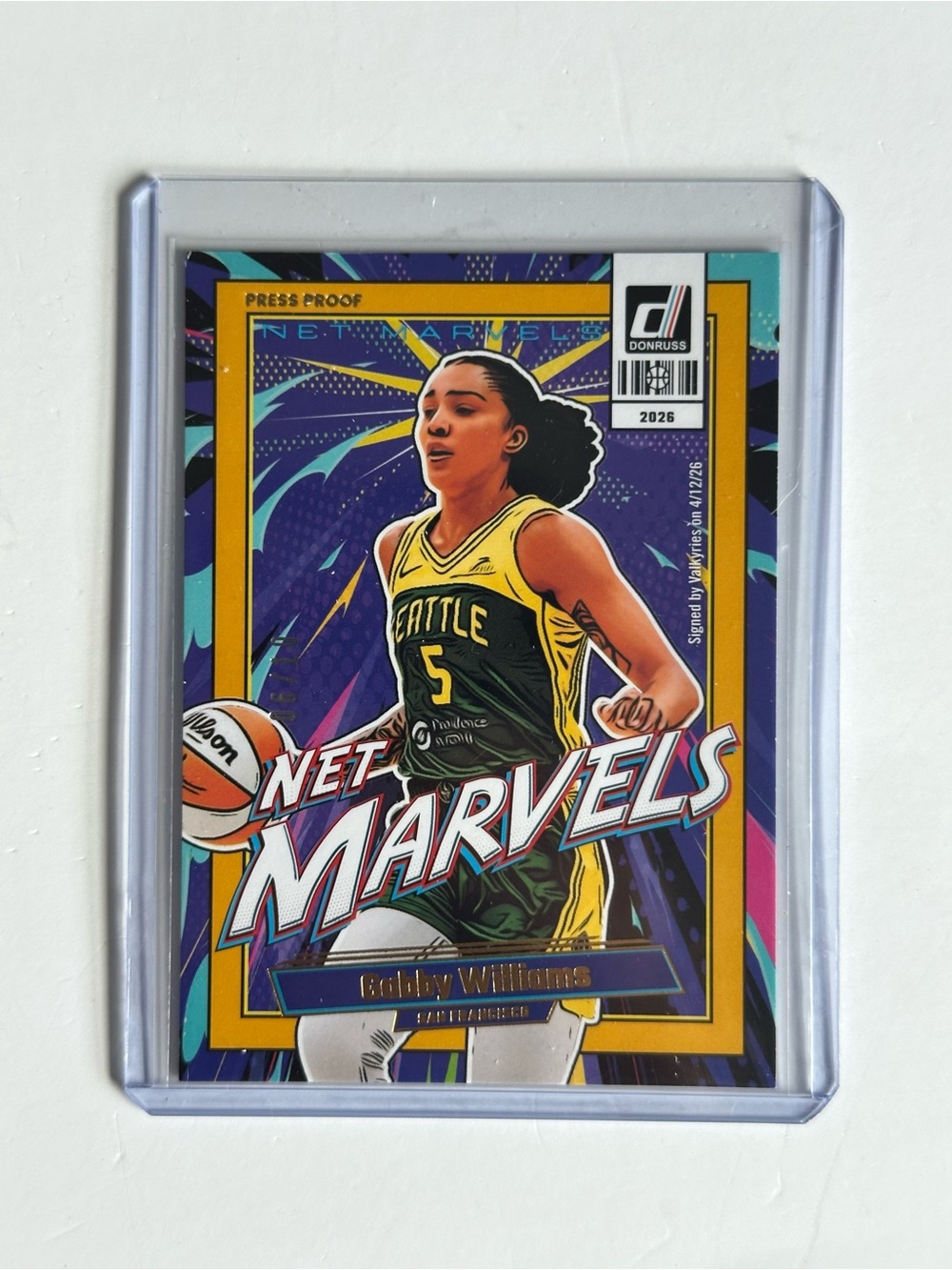 Panini Purple and Yellow Gabby Williams Valkyries Card